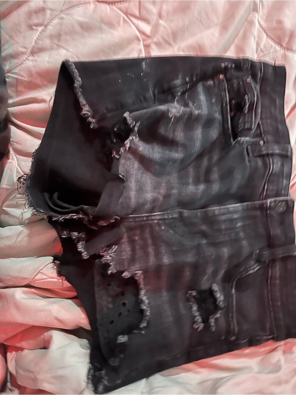 American Eagle Outfitters Distressed Black Jean Shorts